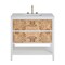 James Martin Vanities 36'' Single Vanity, Light Mappa Burl and Polished White w/ 3 CM White Zeus Quartz Top D804-V36-LMB-3WZ - alternate 1